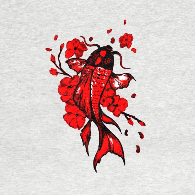 Red Koi Carp by ZeichenbloQ